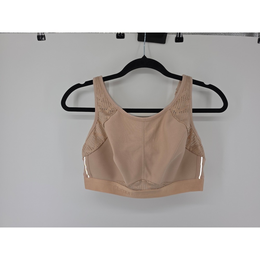 Glamorise Sport Women Tan High Impact Mesh Sports Bra 38D 1068 lot of 2.